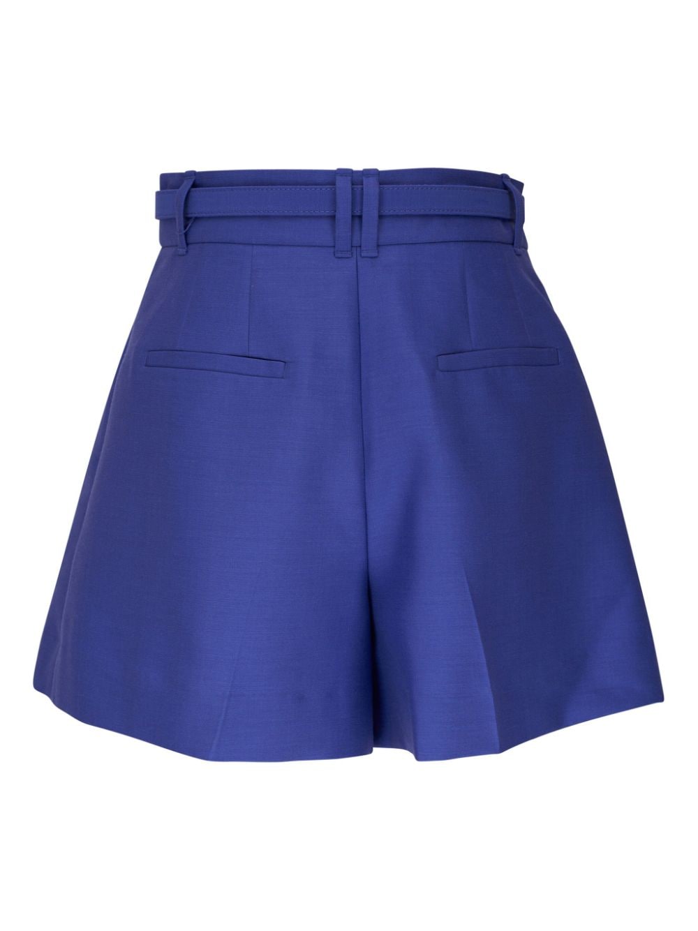 Shop Zimmermann Belted High-waisted Shorts In Blue