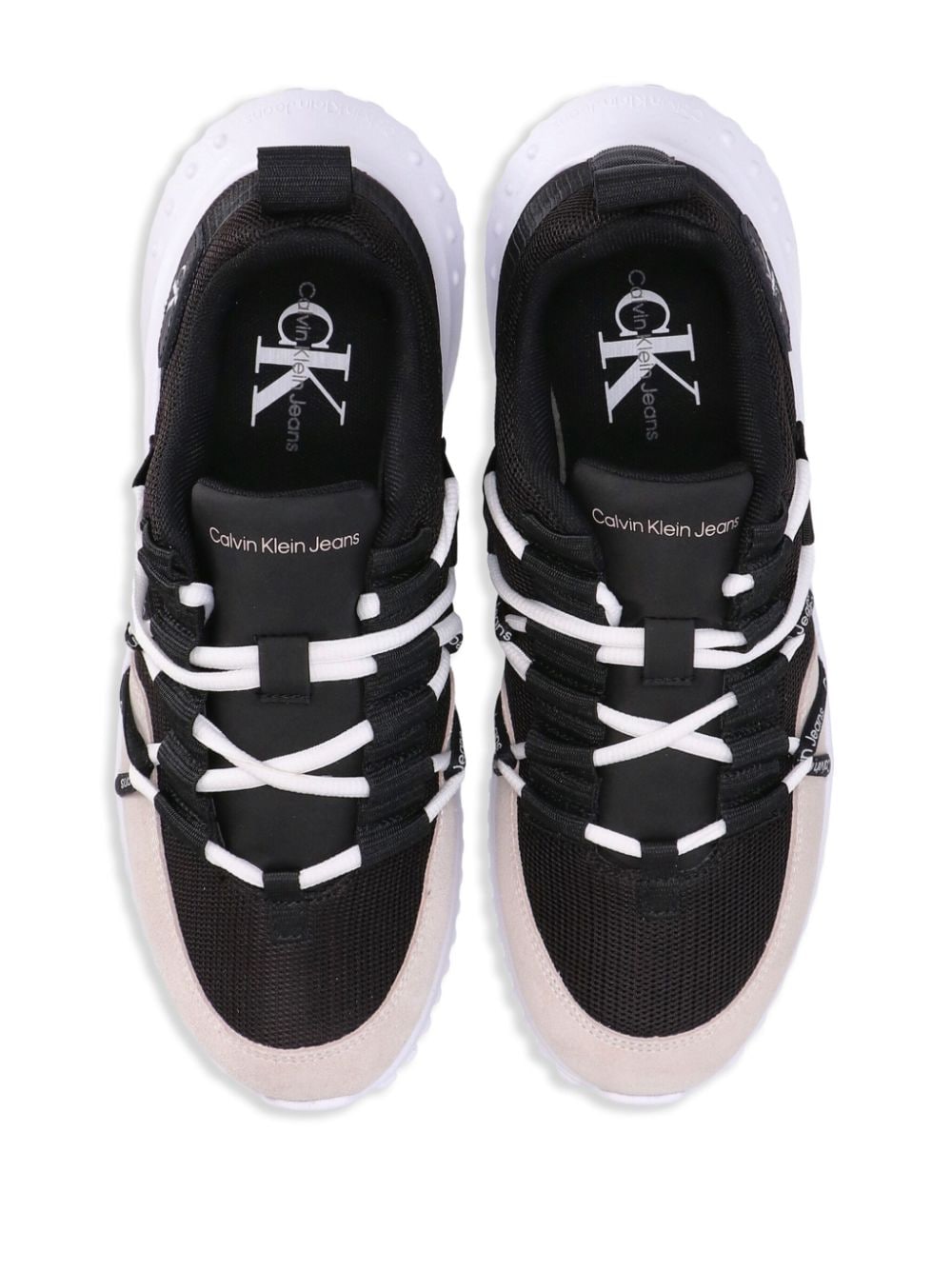 Shop Calvin Klein Logo-detail Elasticated-lace Sneakers In Black