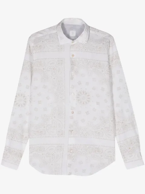Eleventy camisa con botones y estampado de cachemira