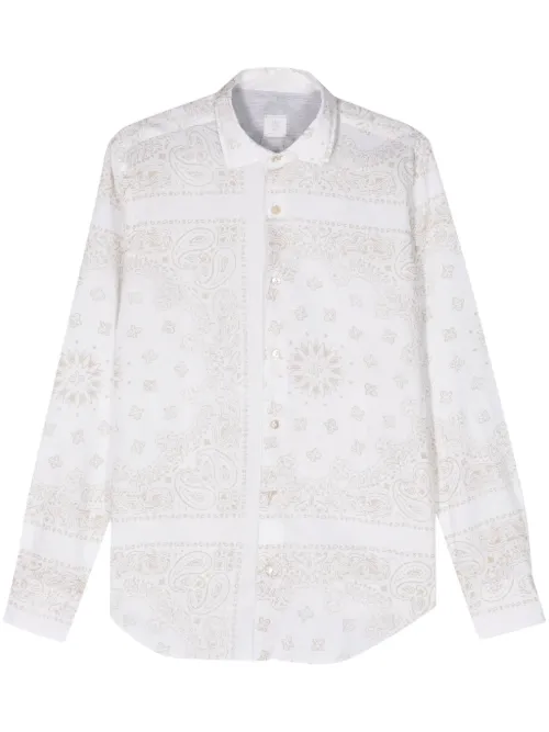 Chemise boutonnée à imprimé cachemire - Eleventy - Modalova