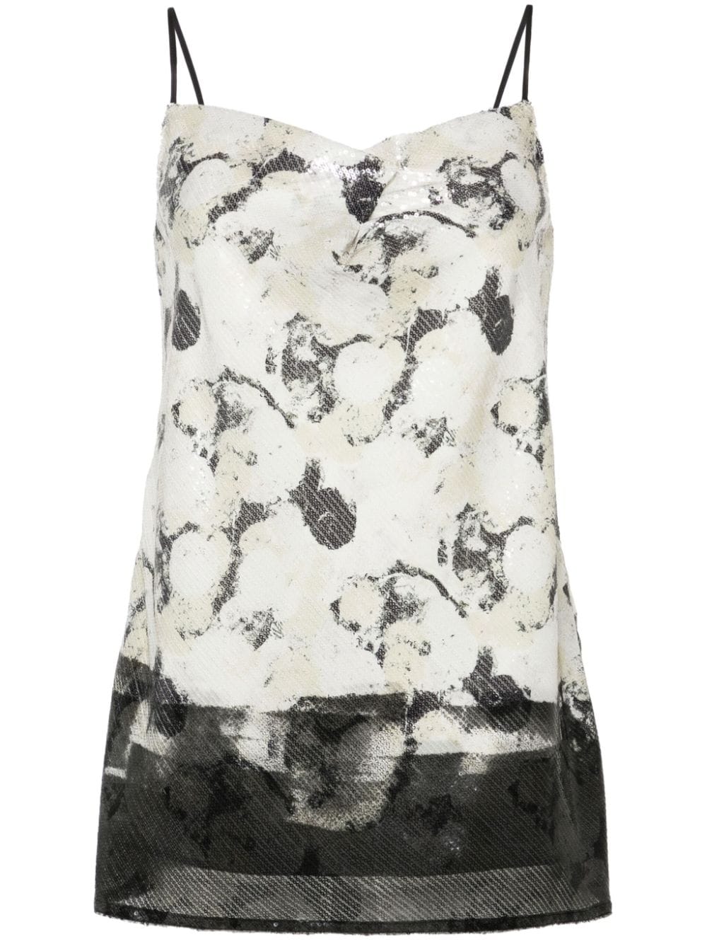 Aviu Abstract-print Sequinned Tank Top In Neutrals