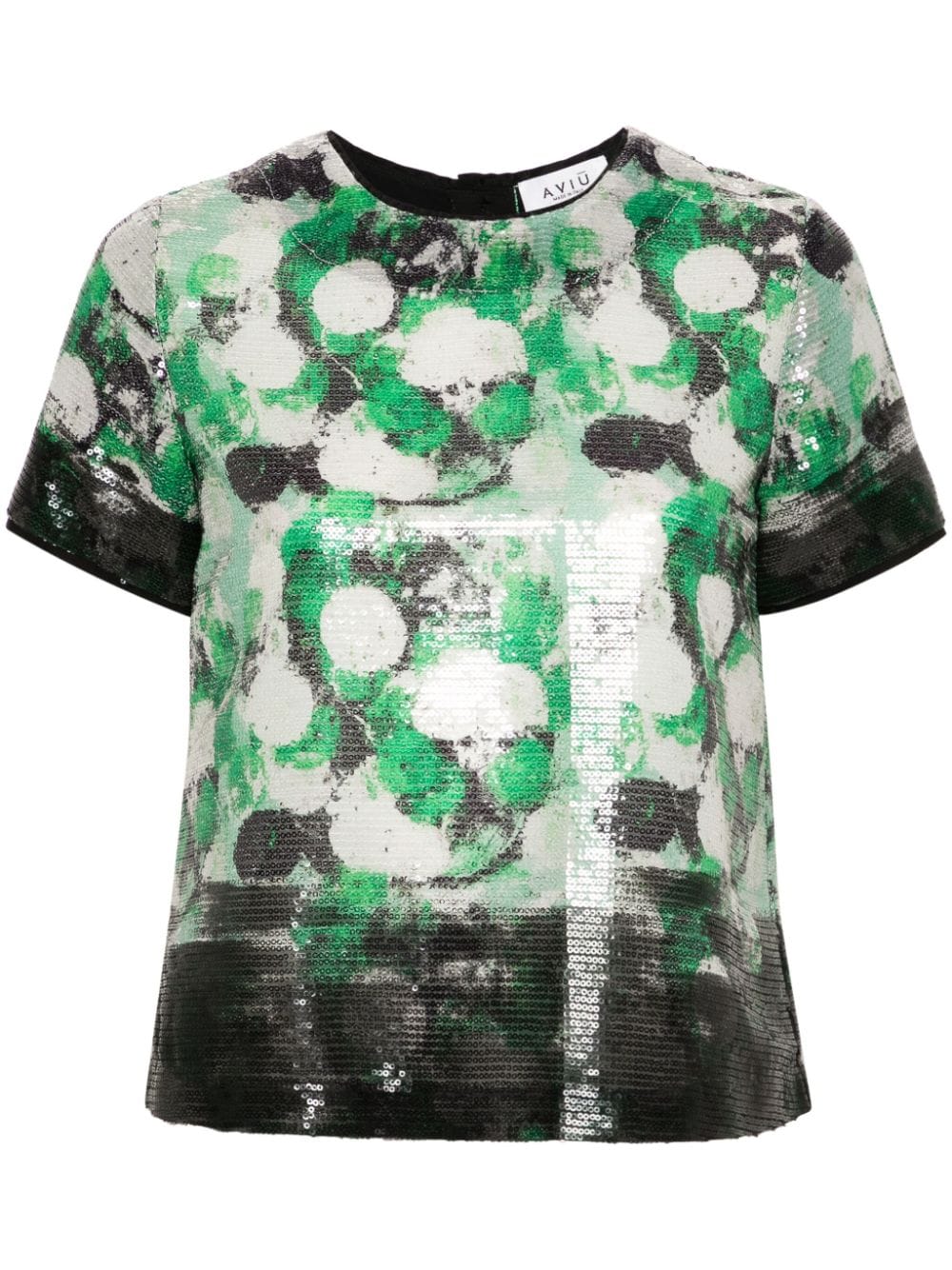 Aviù sequin-embellished graphic-print blouse - Verde