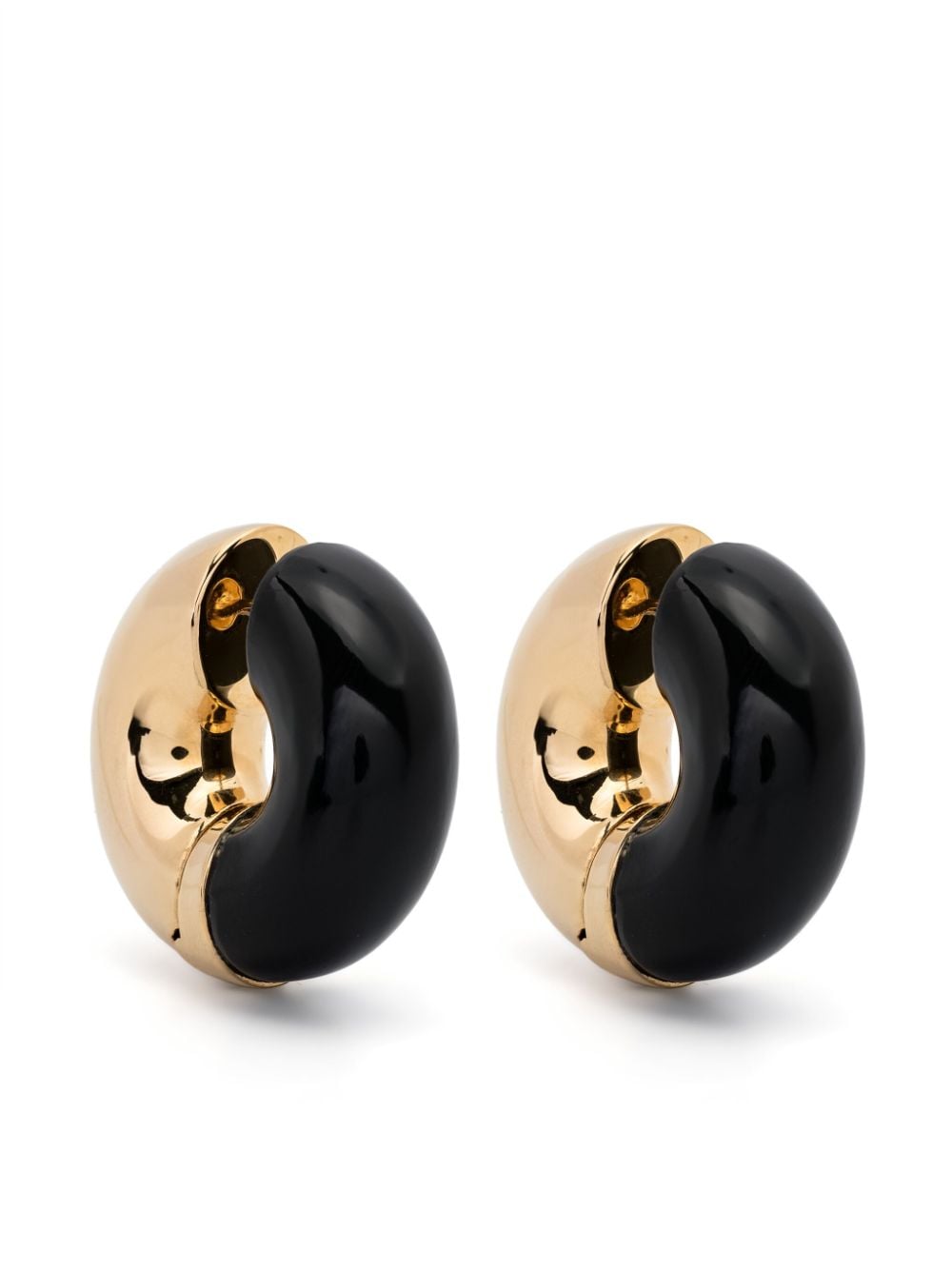 Uncommon Matters Status Two-tone Hoop Earrings In Black