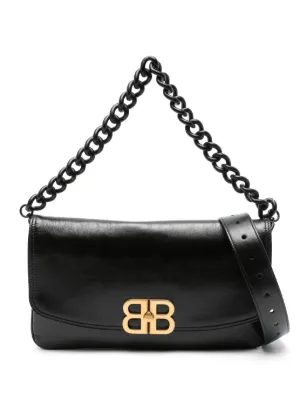 Balenciaga Locker レザーショルダーバッグ M | ブラック | FARFETCH JP