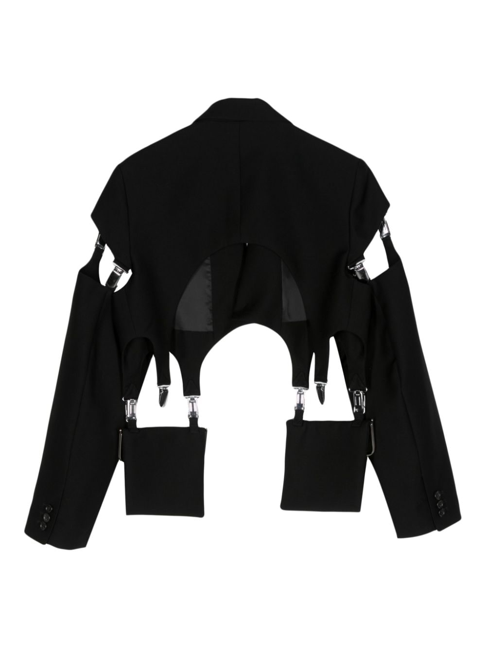 Shop Noir Kei Ninomiya Buckle-embellished Cropped Jacket In Black