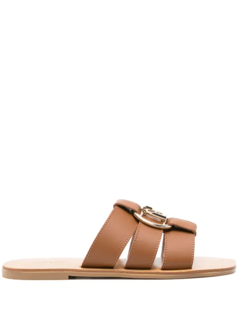 LIU JO logo-plaque leather slides