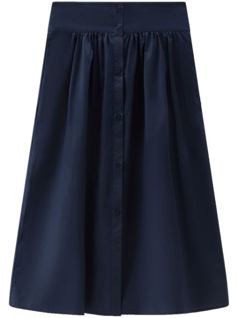 Woolrich A-line poplin midi skirt