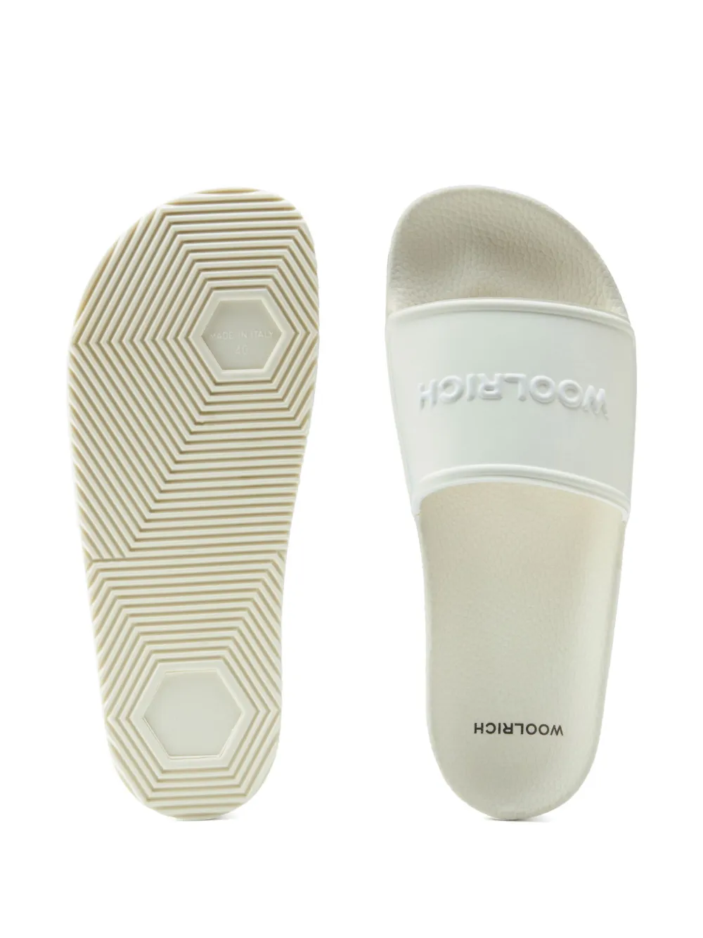 Shop Woolrich Logo-embossed Flip Flops In White