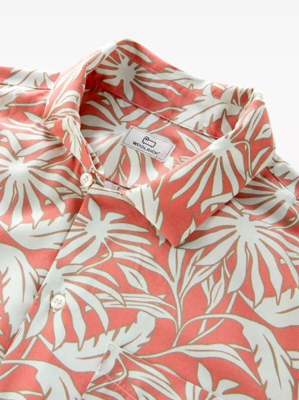 Woolrich tropical-print Bowling Overshirt | Pink | FARFETCH IN