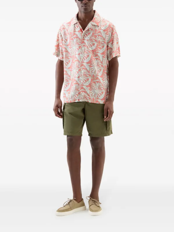 Woolrich tropical-print Bowling Overshirt | Pink | FARFETCH IN