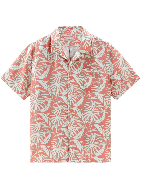 Woolrich tropical-print Bowling Overshirt | Pink | FARFETCH IN