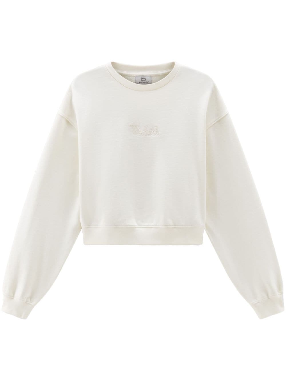 Woolrich Logo-embroidered Cotton Sweatshirt In White