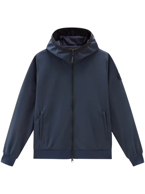 Woolrich Winterjacke dunkelblau 2024 Logo-Applikation