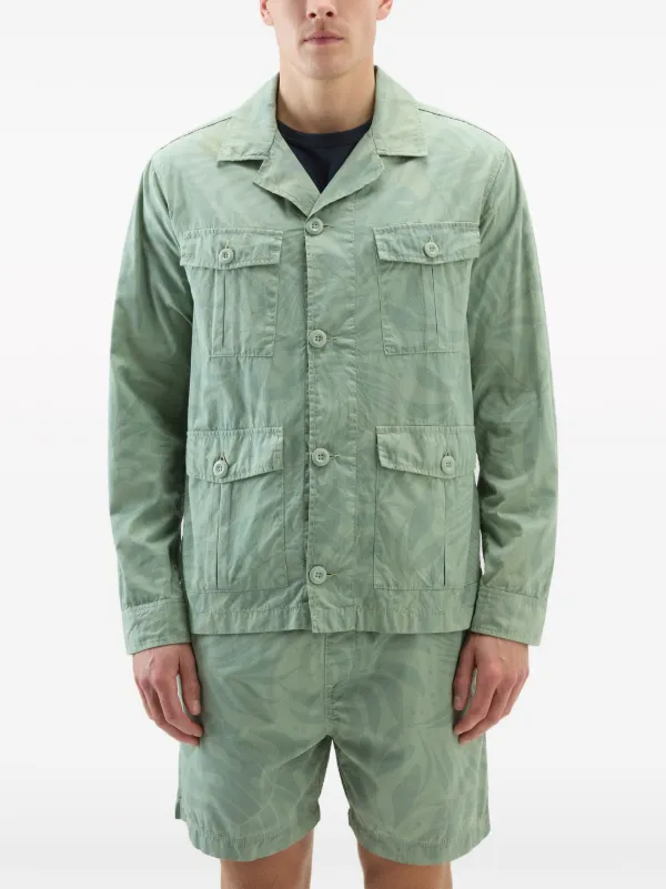 Woolrich tropical-print Cotton Overshirt | Green | FARFETCH IN