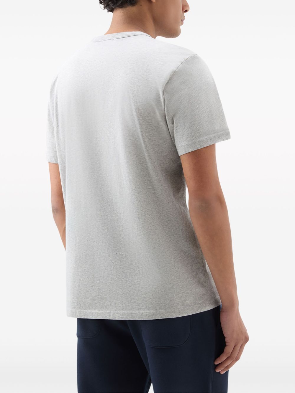 Shop Woolrich Graphic-print Organic Cotton T-shirt In Grey