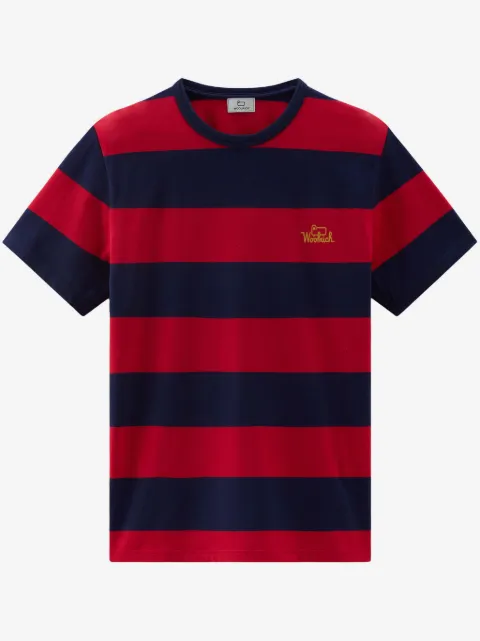 Woolrich logo-print striped T-shirt