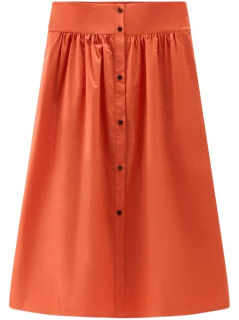 Woolrich A-line poplin midi skirt
