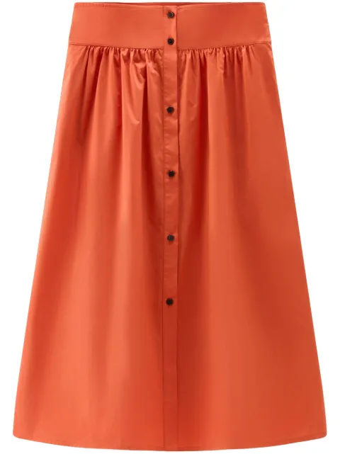 Woolrich A-line poplin midi skirt