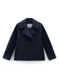Woolrich Kids Summer double-breasted peacoat - Blue