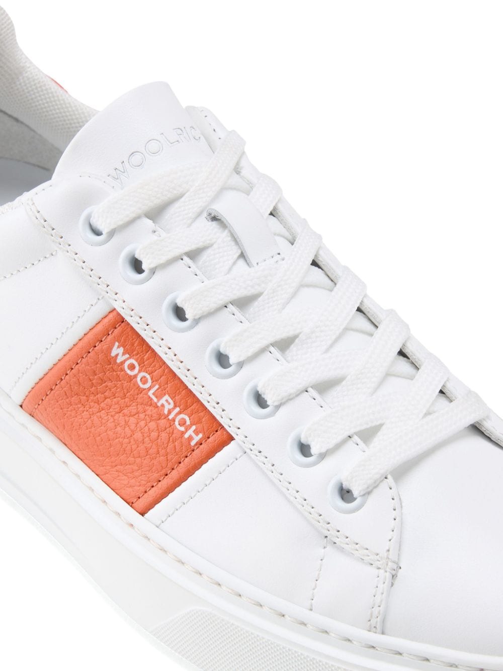 Shop Woolrich Panelled Lace-up Sneakers In White