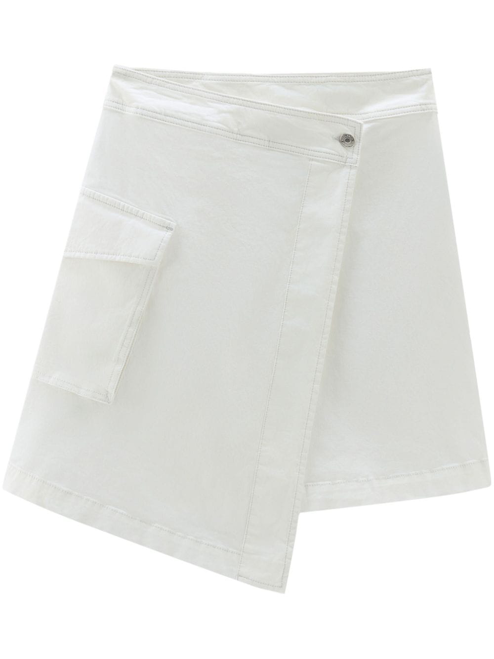 Woolrich Cotton-twill Wrap Miniskirt In White