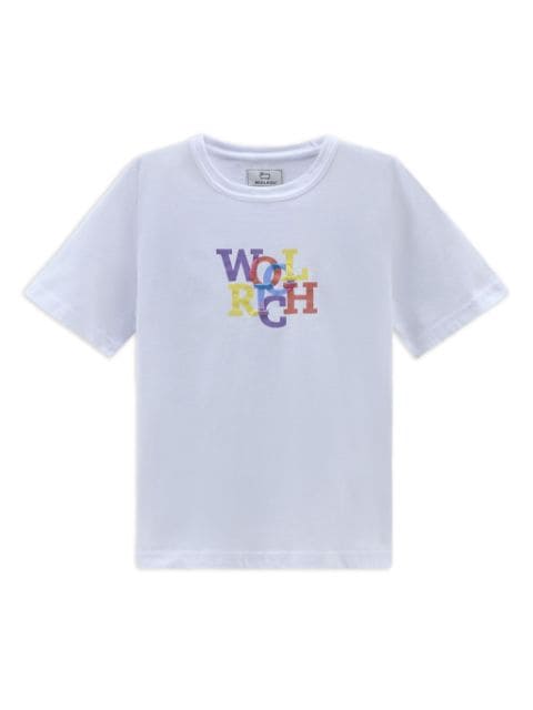 Woolrich Kids playera con logo estampado