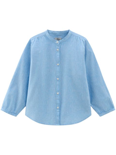 Woolrich pleat-detailing buttoned shirt