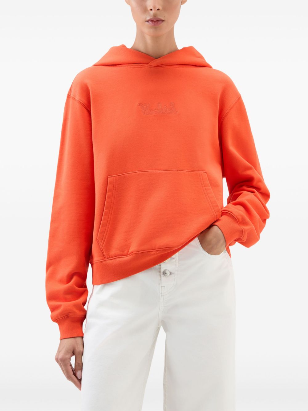 Woolrich Katoenen hoodie met geborduurd logo Oranje