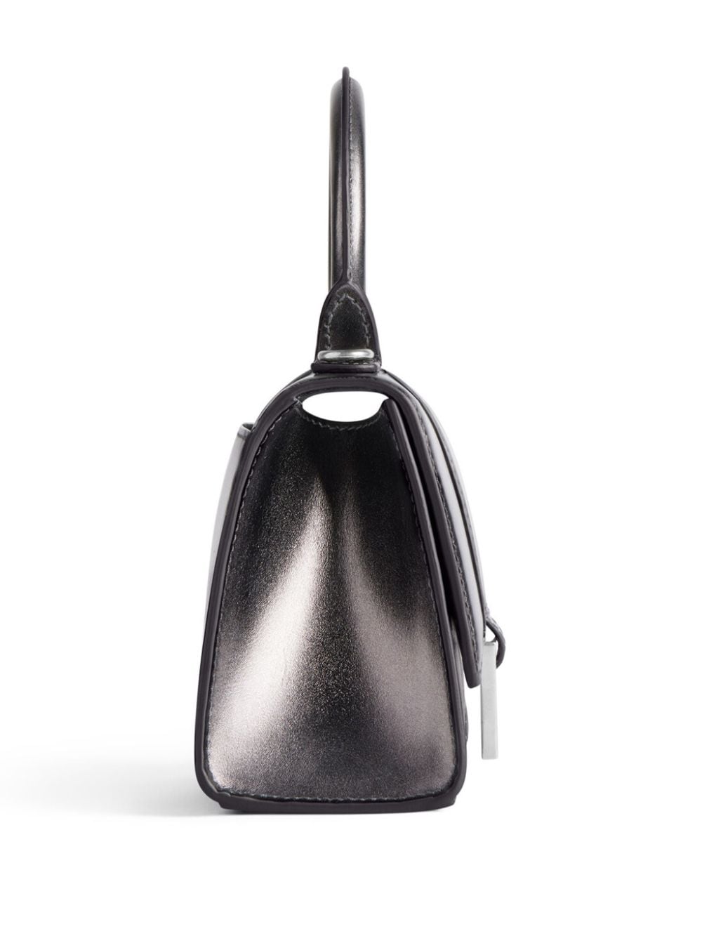 Shop Balenciaga Hourglass Xs Metallized Crossbody Bag In Grey