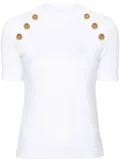 Balmain decorative-button T-shirt - White