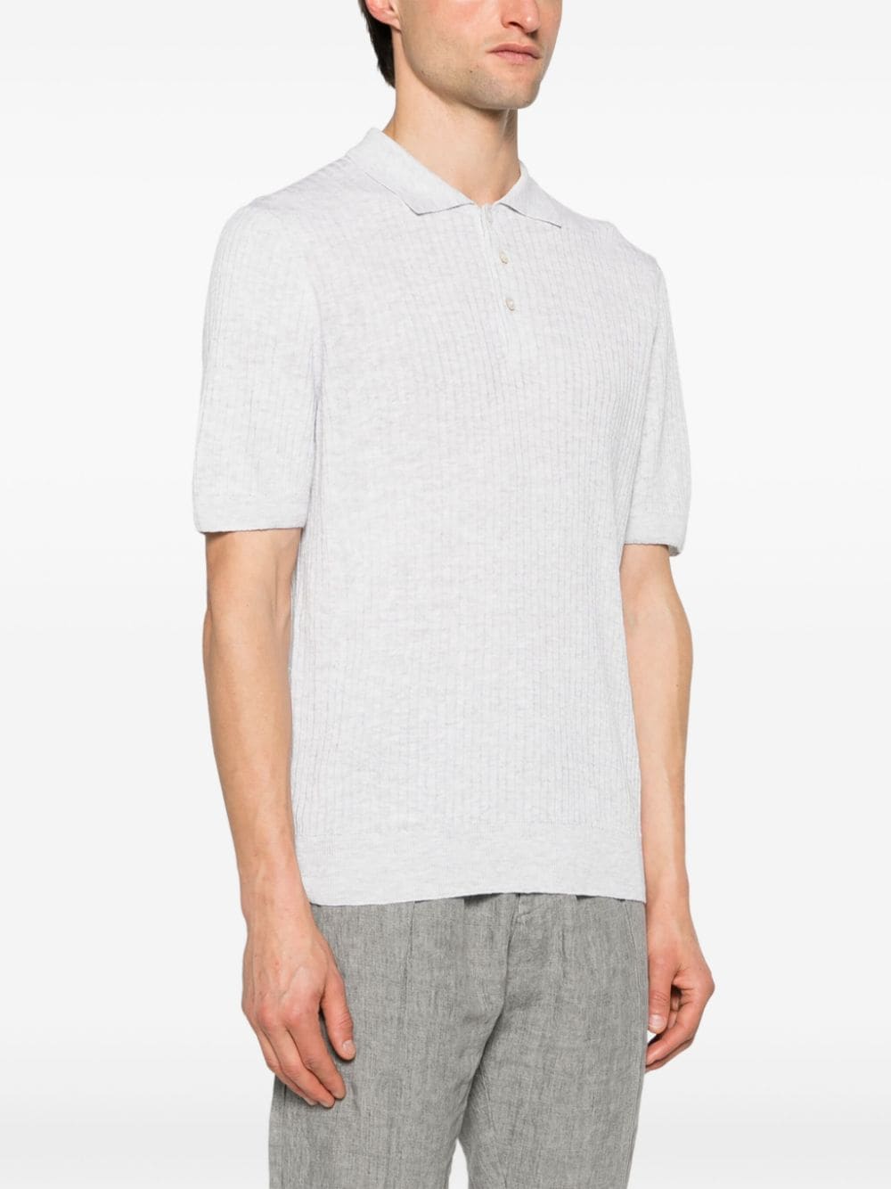 Shop Tagliatore Park Fine-knit Polo Shirt In Grey