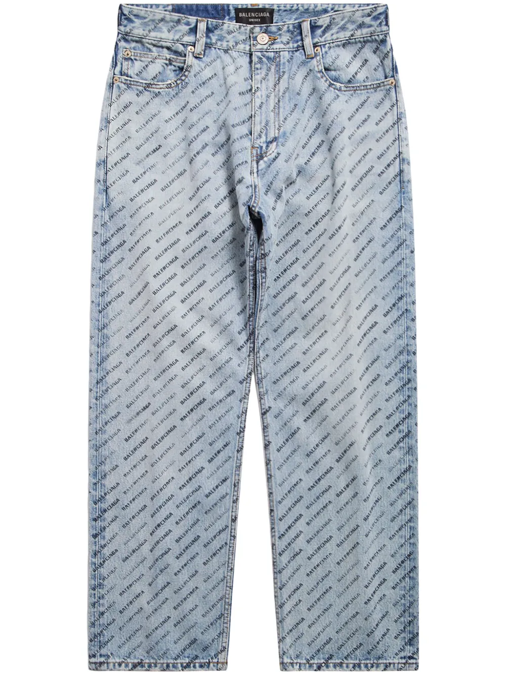 Balenciaga Ruimvallende jeans met logo Blauw