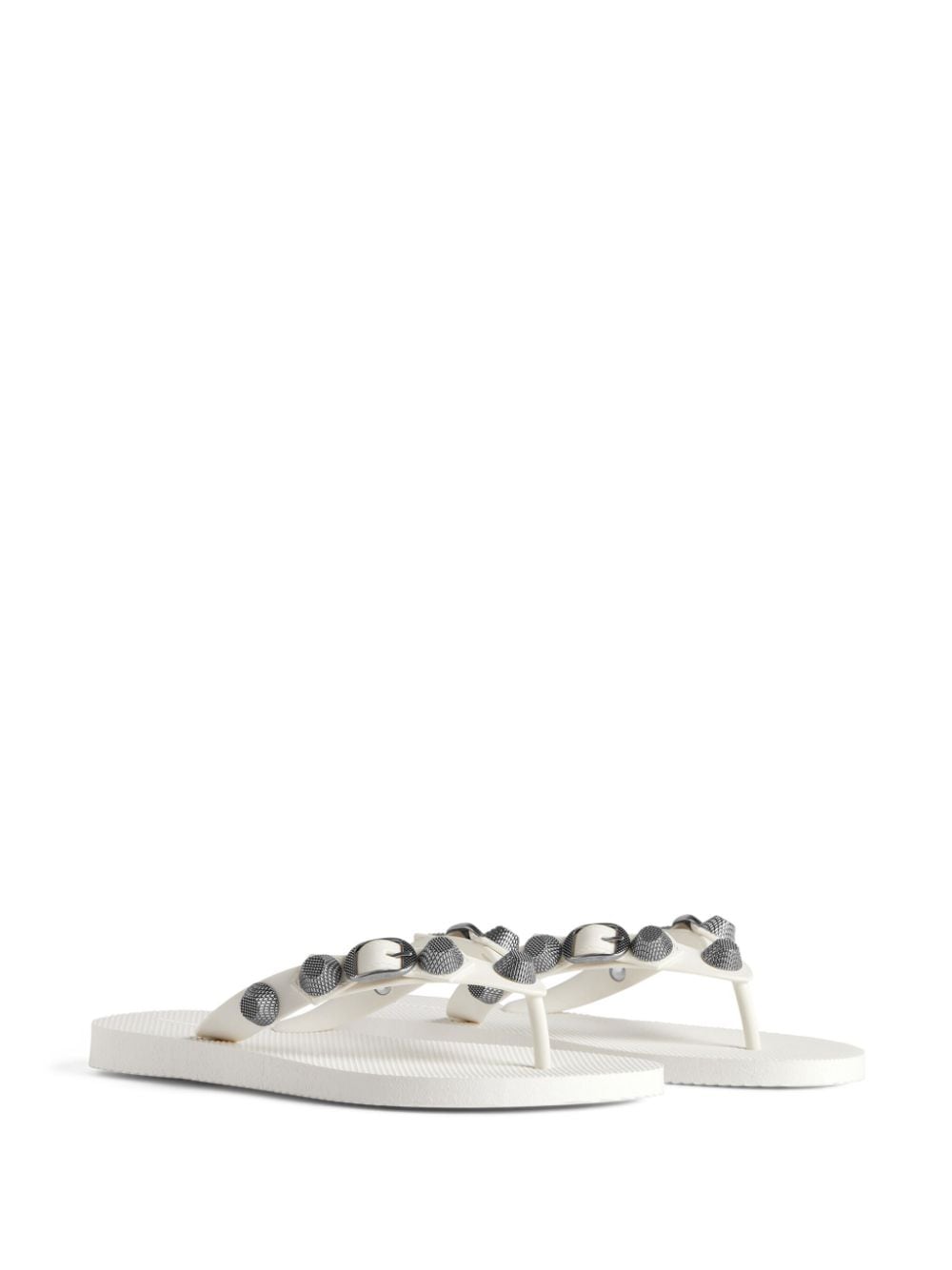 Shop Balenciaga Cagole Studded Sandals In Weiss