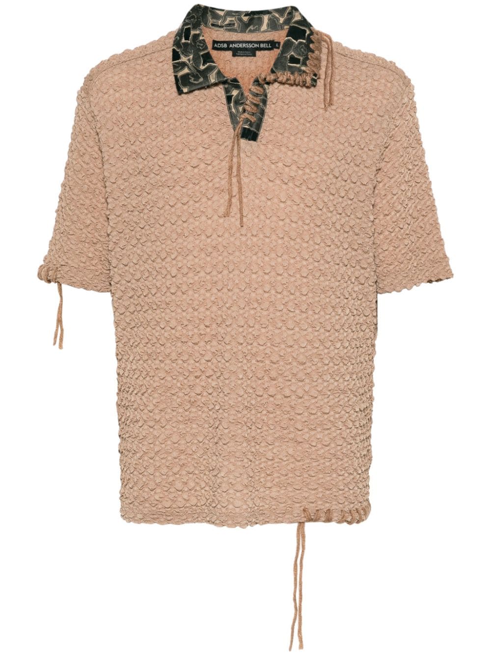 Shop Andersson Bell Sapa Bubble-knit Polo Shirt In Neutrals