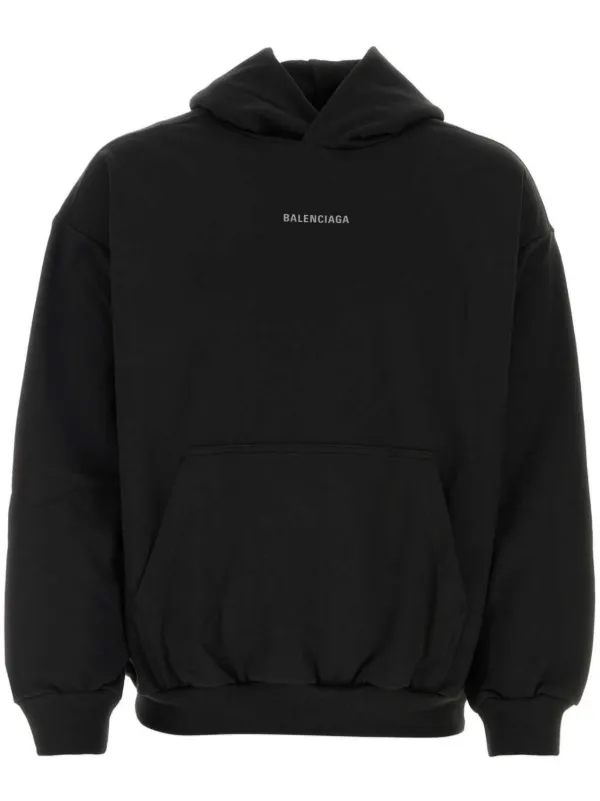 Balenciaga logo print Hoodie Black FARFETCH CA