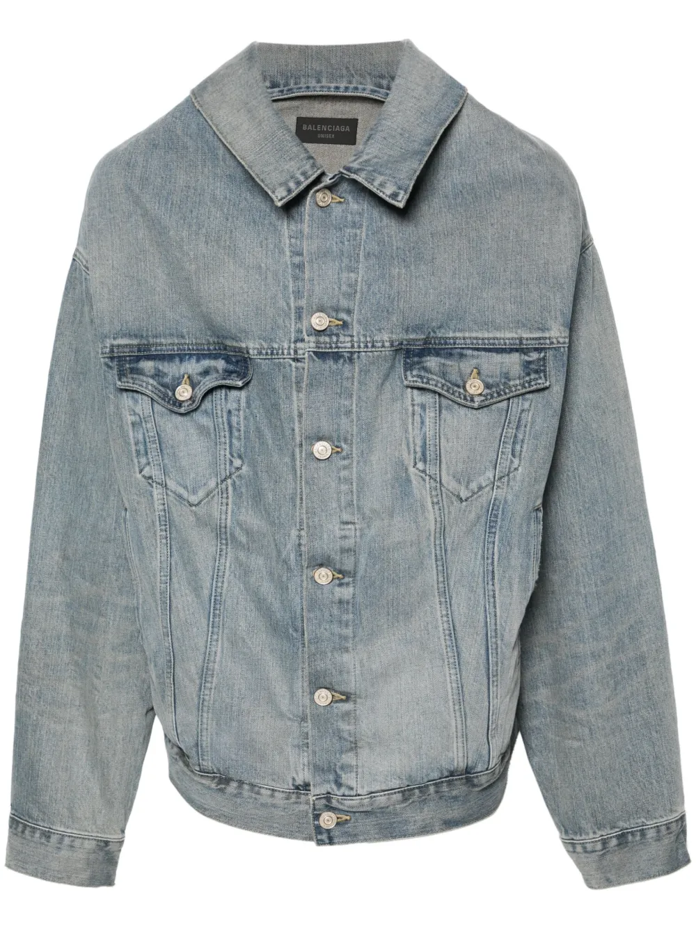 Balenciaga Denim jack met verlaagde schouders Blauw