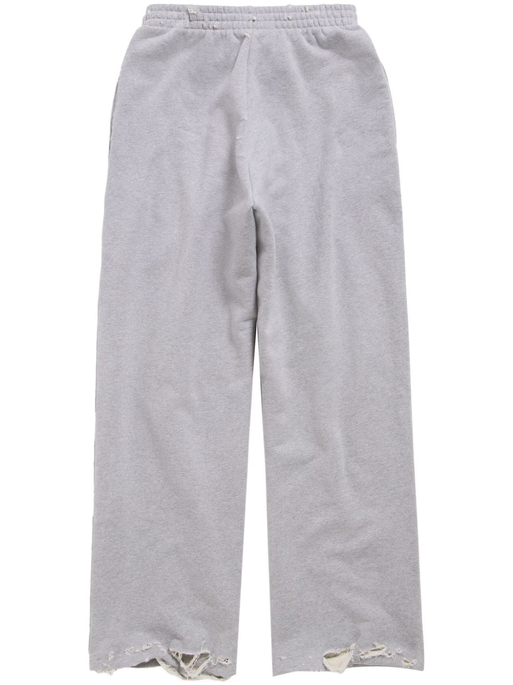 Shop Balenciaga Baggy Cotton-fleece Track Pants In Grey