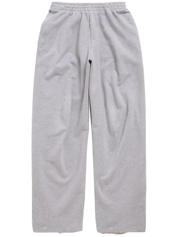 Balenciaga Baggy cotton fleece Track Pants Grey FARFETCH AE