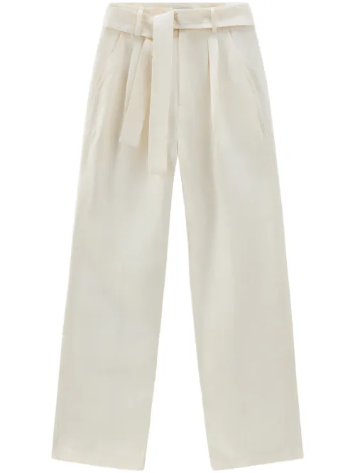 Pantalon droit à taille ceinturée - Woolrich - Modalova