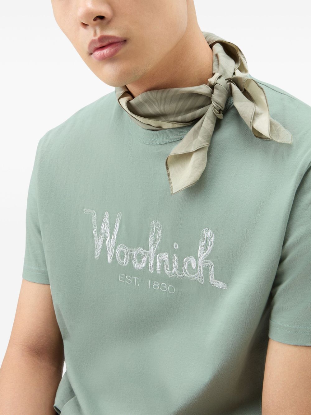 Woolrich T-shirt met geborduurd logo Groen
