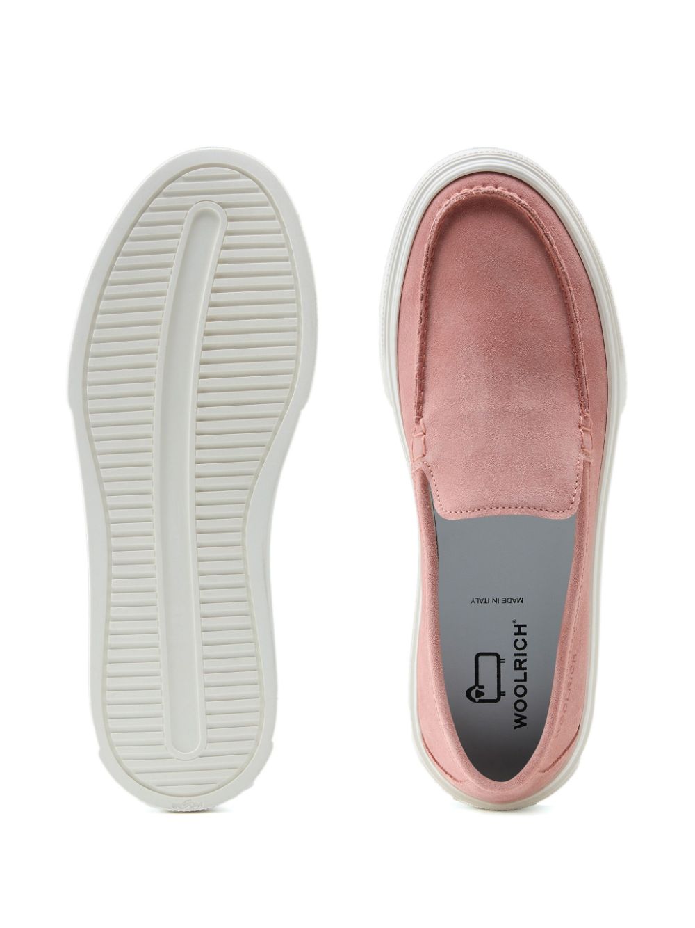 Shop Woolrich Suede Slip-on Loafers In Pink