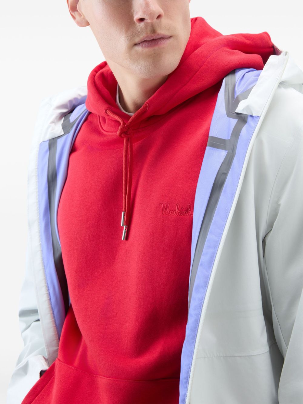 Woolrich Katoenen hoodie met geborduurd logo Rood
