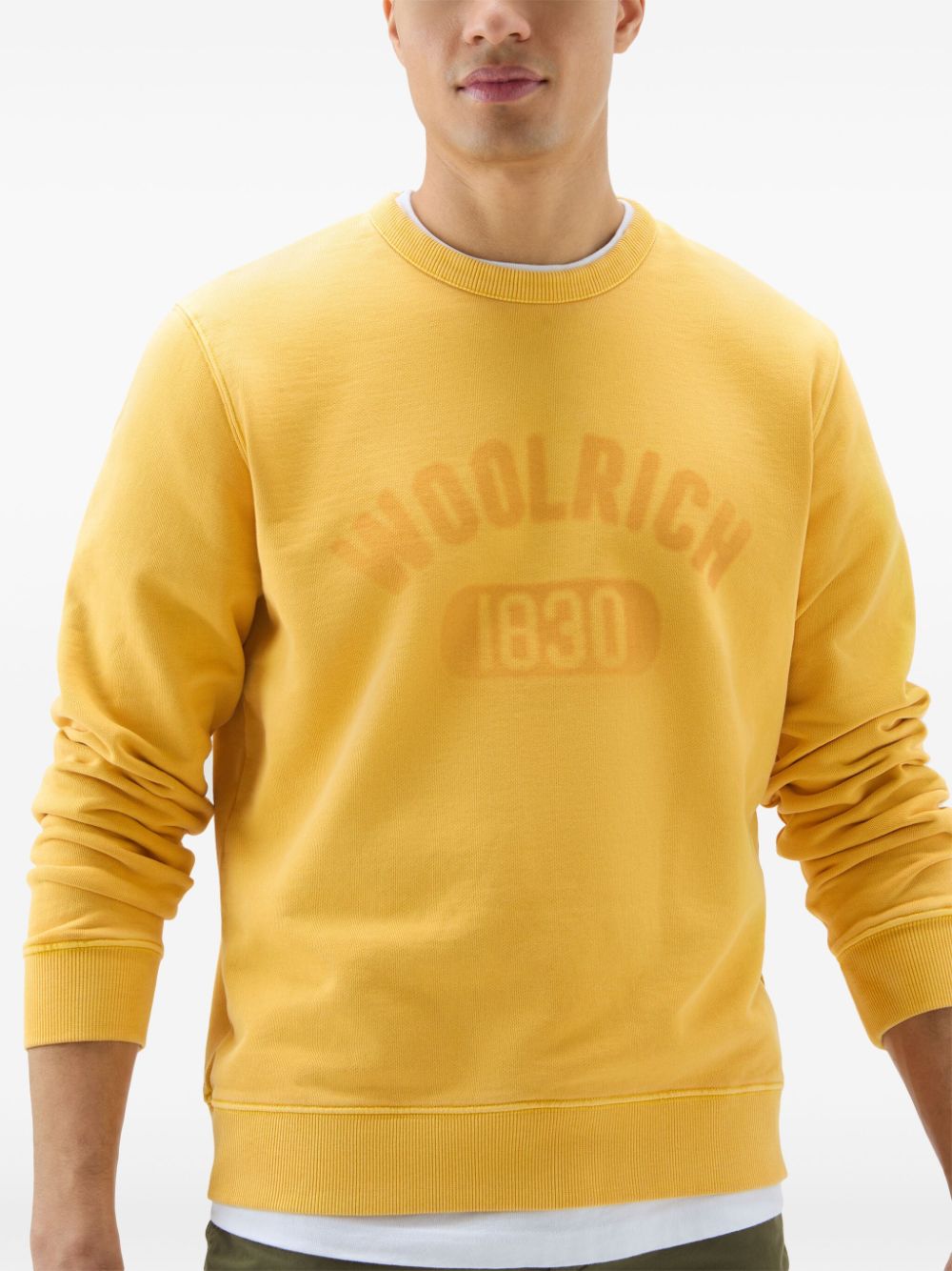 Woolrich Katoenen sweater met logoprint Geel