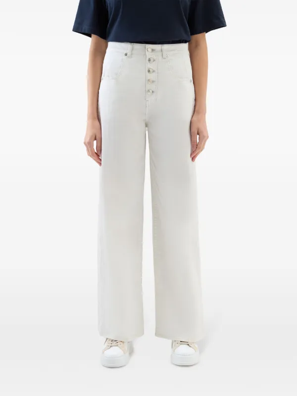 【送料&関税込】Woolrich Wide Leg Pleated Pants Woolrich wide-leg Trousers | White | FARFETCH GE