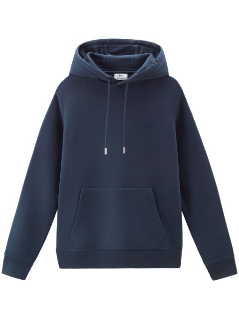 Woolrich logo-embroidered cotton hoodie