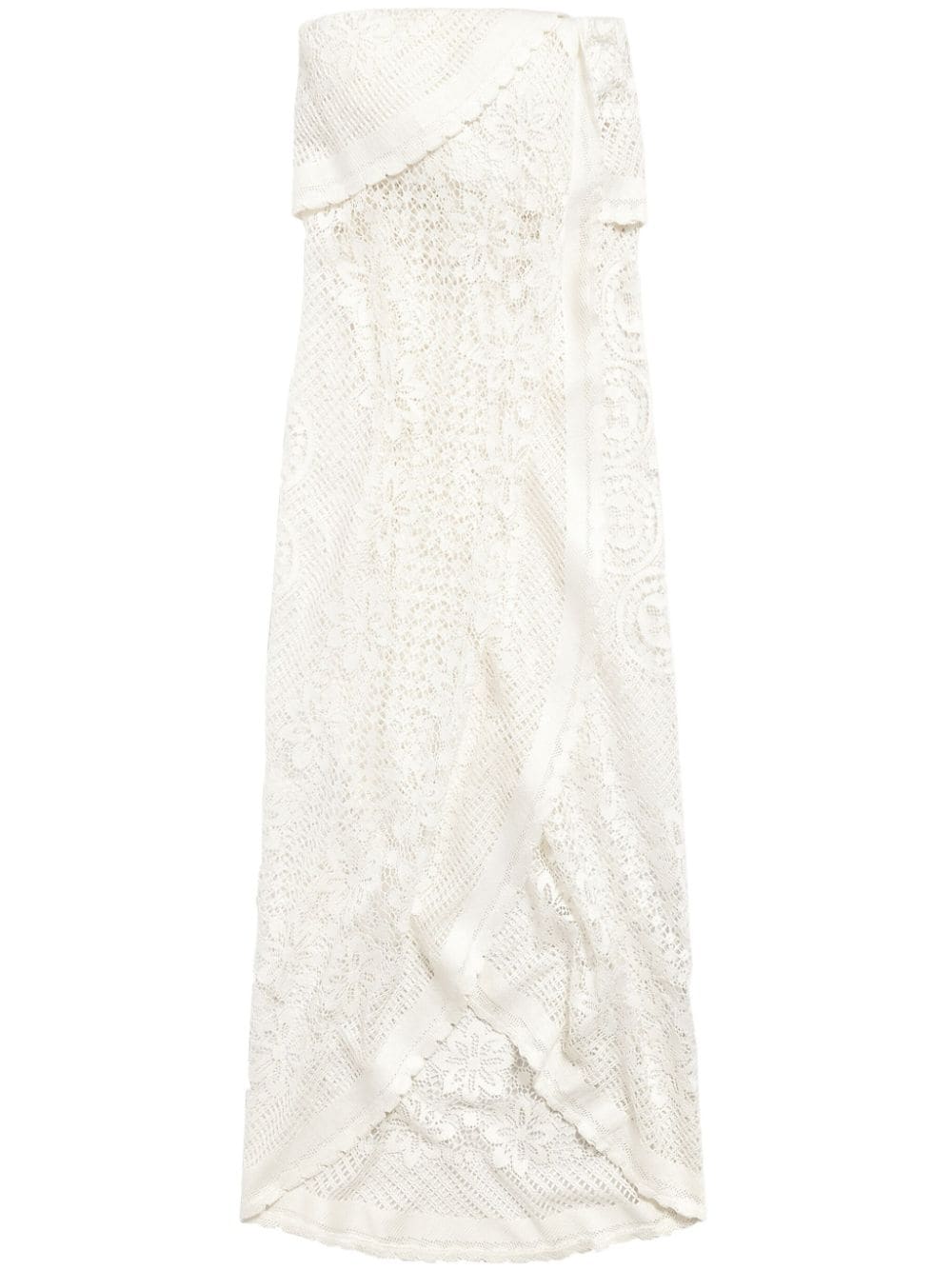 Shop Balenciaga Upcycled Tablecloth Dress In Weiss