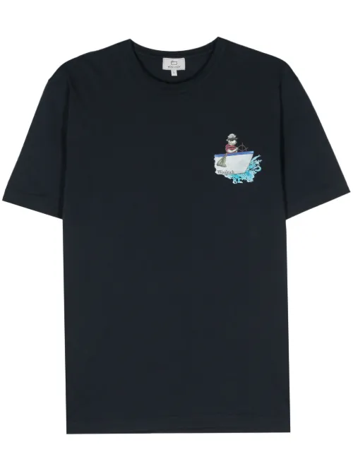 T-shirt en coton à logo imprimé - Woolrich - Modalova