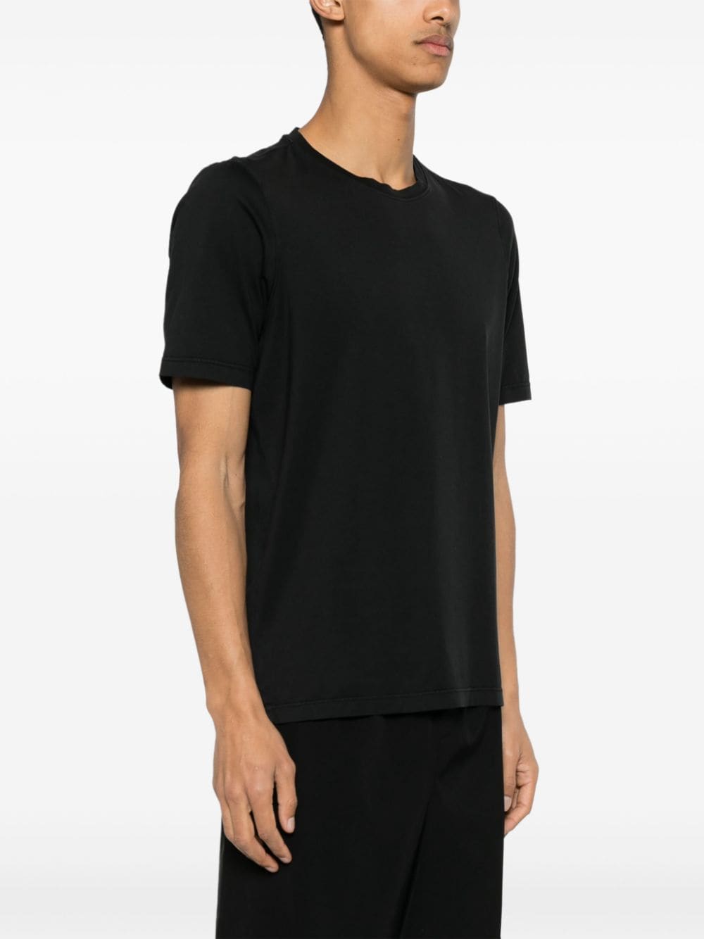 Shop Fileria Round-neck Cotton T-shirt In Black