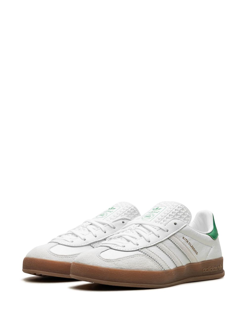 Shop Adidas Originals Gazelle Indoor "kith- White / Green" Sneakers