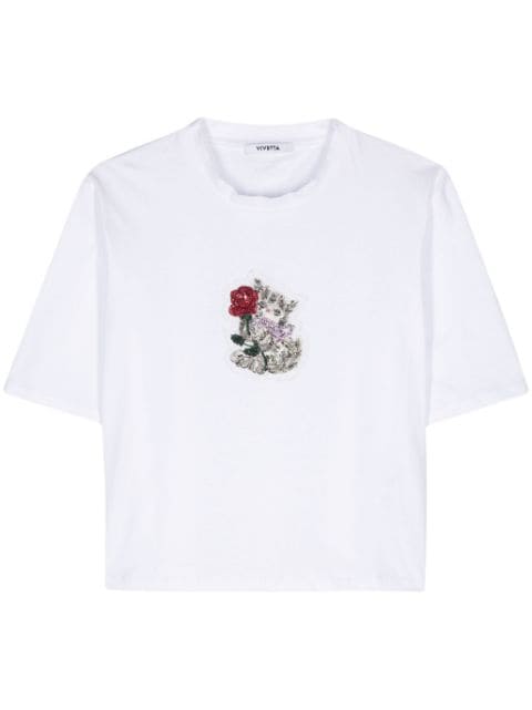 Vivetta appliqué-detail cotton T-shirt